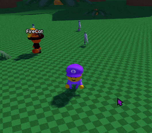 The official Bopimo accounts Bopi, yellow with a purple sweater and purple Super Bopi Cap, running around and touching several checkpoints. A green one, a purple one, a dark blue one, the green one again, a red one, and then back to the dark blue one. After touching the dark blue one they respawn and it shows that the Bopi now respawns at the last checkpoint they touched.
